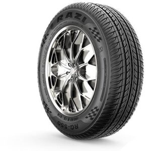 لاستیک تایر سایز ۲۰۵/۶۰/۱۵ برند رازی مدل RG550 مناسب خودروهای سواری با طراحی گل متعادل برای رانندگی شهری و جاده‌ای