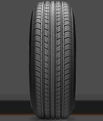 لاستیک خودرو دنا مدل Optimum سایز ۲۰۵/۶۰/۱۴، نمای نزدیک آج و طراحی گل لاستیک