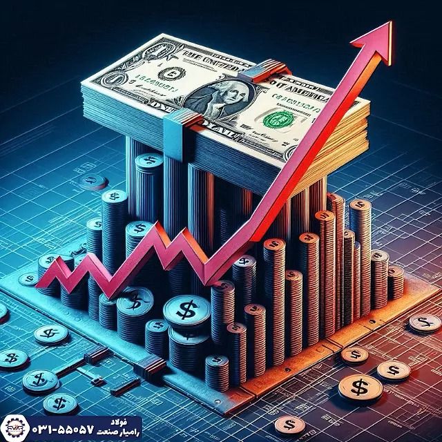 نمودار افزایش قیمت دلار با فلش رو به بالا، تاثیرگذار بر بازار تایر سواری و افزایش قیمتها