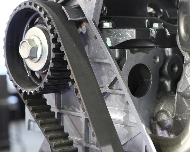 تصویر تسم تایم خودرو در داخل محفظه موتور هنگام بررسی و تعویض